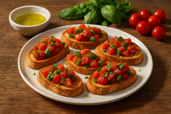 Bruschetta Tomat Basil: Camilan Renyah Sore Hari yang Simpel dan Elegan